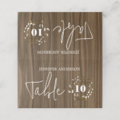 木素朴葉リースの結婚テーブルカード プレイスカード (外部開封)