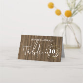 木素朴葉リースの結婚テーブルカード プレイスカード (裏面)