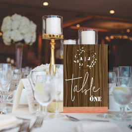 木素朴葉リース結婚のテーブル番号 テーブルナンバー