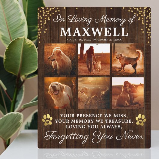 木素朴製の記念犬 フォトプラーク