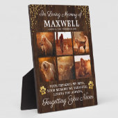 木素朴製の記念犬 フォトプラーク (側面)