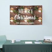 木素朴製メリークリスマスバナー 横断幕 (トレードショー)