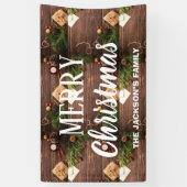 木素朴製メリークリスマスバナー 横断幕 (縦)