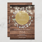 木素朴製緑糸結婚灯 招待状 (正面/裏面)