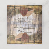 木素朴西の赤い納屋の田舎の結婚式 プレイスカード (外部開封)