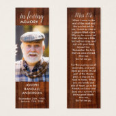 木素朴記念祈りの言葉カード葬式しおり (正面&裏面)