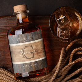 木素朴調酒結婚ボトルラベルセット リキュールボトルラベル