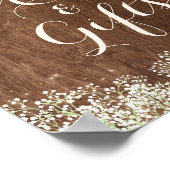 木素朴赤ちゃんの息のウェディングカードギフトサイン ポスター (角)