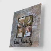 木素朴輪動揺して木素樹 スクエア壁時計 (傾斜)