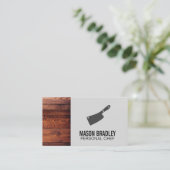 木素朴道具 |エグゼクティブシェフ |木材 名刺 (スタンド正面)