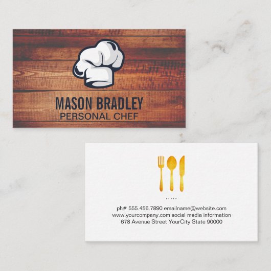木素朴道具 | Personal Executive Chef 名刺 (正面/裏面)