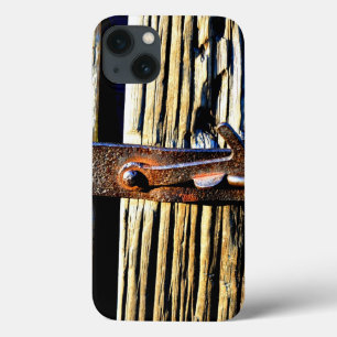 木素朴金と鉄製のラッチ iPhone 13ケース