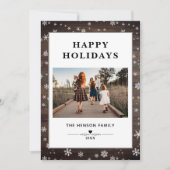 木素朴雪片メリークリスマスフォトホリダ シーズンカード (正面)