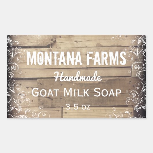 木素朴飾り製品ラベルシール 長方形シール (正面)