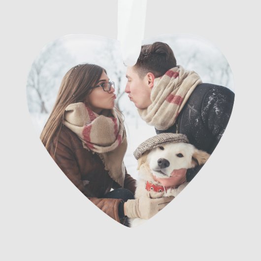 木素朴鹿の角と緑のモノグラム写真 オーナメント (裏面)