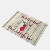 木素朴鹿の頭 ドアマット (アングル)