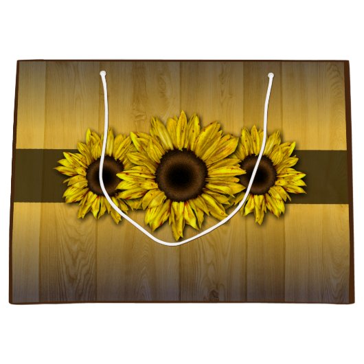 木素朴黄ひまわり抱き枕 ラージペーパーバッグ (正面)