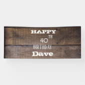 木素朴40th任意の年の誕生日 横断幕 (横)