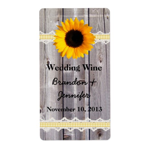 木素朴&ひまわりミニワインラベル ラベル (正面)