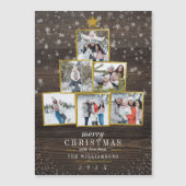 木素朴&ゴールデンフォトフレームのクリスマスツリー (正面)