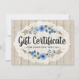 木素朴&ボヘミアン矢印ギフト証明書カード