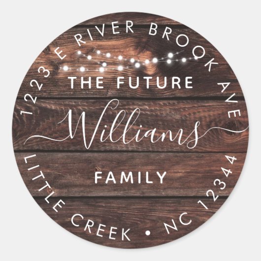 木素朴+ライト |今後の住所 ラウンドシール (正面)