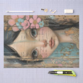 木素朴、レース、物欲の女の子、花の切り離し 薄葉紙 (クラフト)