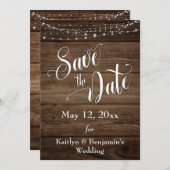 木素朴、白いライトとスクリプト、日付の保存 セーブザデート (正面/裏面)