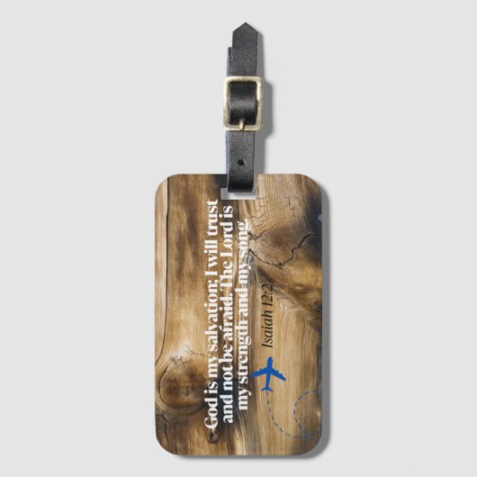木素朴 – 聖書の詩を持つ飛行機 ラゲッジタグ (正面縦)