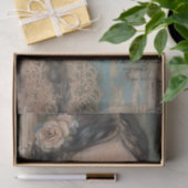 木素朴、若い女の子、髪の花のデコページ 薄葉紙 (ギフト)