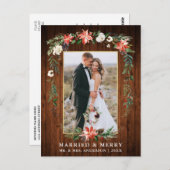 木結婚したメリー材金ゴールド水彩冬フローラ ポストカード (正面/裏面)