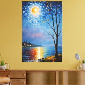 木絵を描と月 キャンバスプリント (インサイチュ (リビング))