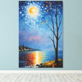 木絵を描と月 キャンバスプリント (インサイチュ (ウッドフロア))