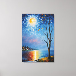 木絵を描と月 キャンバスプリント