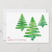 木絵を描の休日クリスマス水のカラーカード シーズンカード (正面)