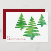 木絵を描の休日クリスマス水のカラーカード シーズンカード (正面/裏面)