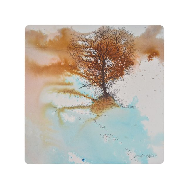 木絵画の風景芸術 メタルプリント (正面)