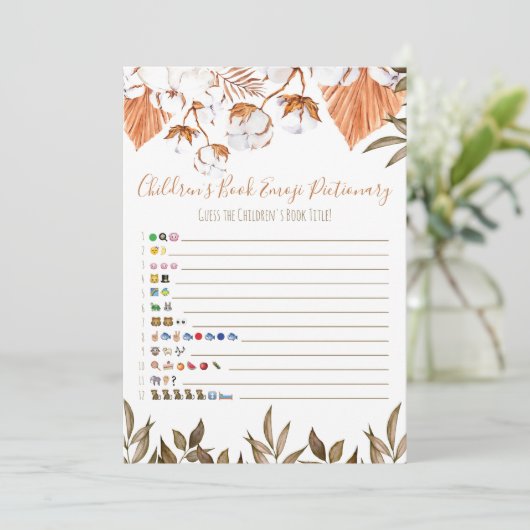 木綿花こども書絵文字ベビーシャワー 招待状 (スタンド正面)