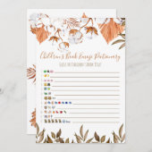 木綿花こども書絵文字ベビーシャワー 招待状 (正面/裏面)