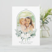 木綿花アーチ型フレームフォトメリー&ブライト シーズンカード (スタンド正面)