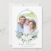 木綿花アーチ型フレーム写真クリスマス シーズンカード (正面)