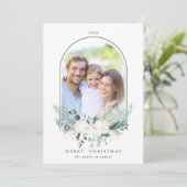 木綿花アーチ型フレーム写真クリスマス シーズンカード (スタンド正面)