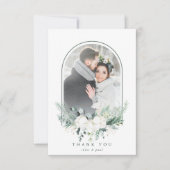 木綿花アーチ結婚フレームの写真 サンキューカード (正面)