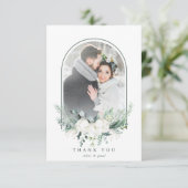 木綿花アーチ結婚フレームの写真 サンキューカード (スタンド正面)