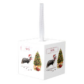 木縁ど付きおもしろいのクリスマスドッグ キューブオーナメント (裏面アングル)