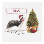 木縁ど付きおもしろいのクリスマスドッグ フォトキューブ (右)