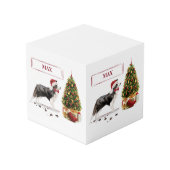 木縁ど付きおもしろいのクリスマスドッグ フォトキューブ (正面アングル)