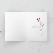 木考えるの上にファンシーある赤いチューリップ カード (内部)