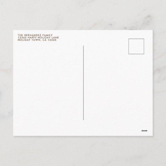 木聖書聖句素朴クリスマスの休日の写真 シーズンポストカード (裏面)