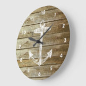 木航海のいかり ラージ壁時計 (傾斜)